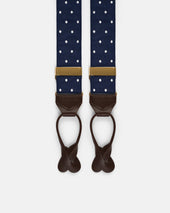 Made In England Polka Dot Jacquard Ribbon Braces