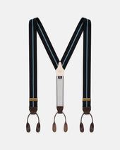 Made In England Light Blue Striped Barathea Braces