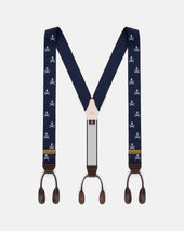 Made In England Skull Bones Jacquard Ribbon Braces
