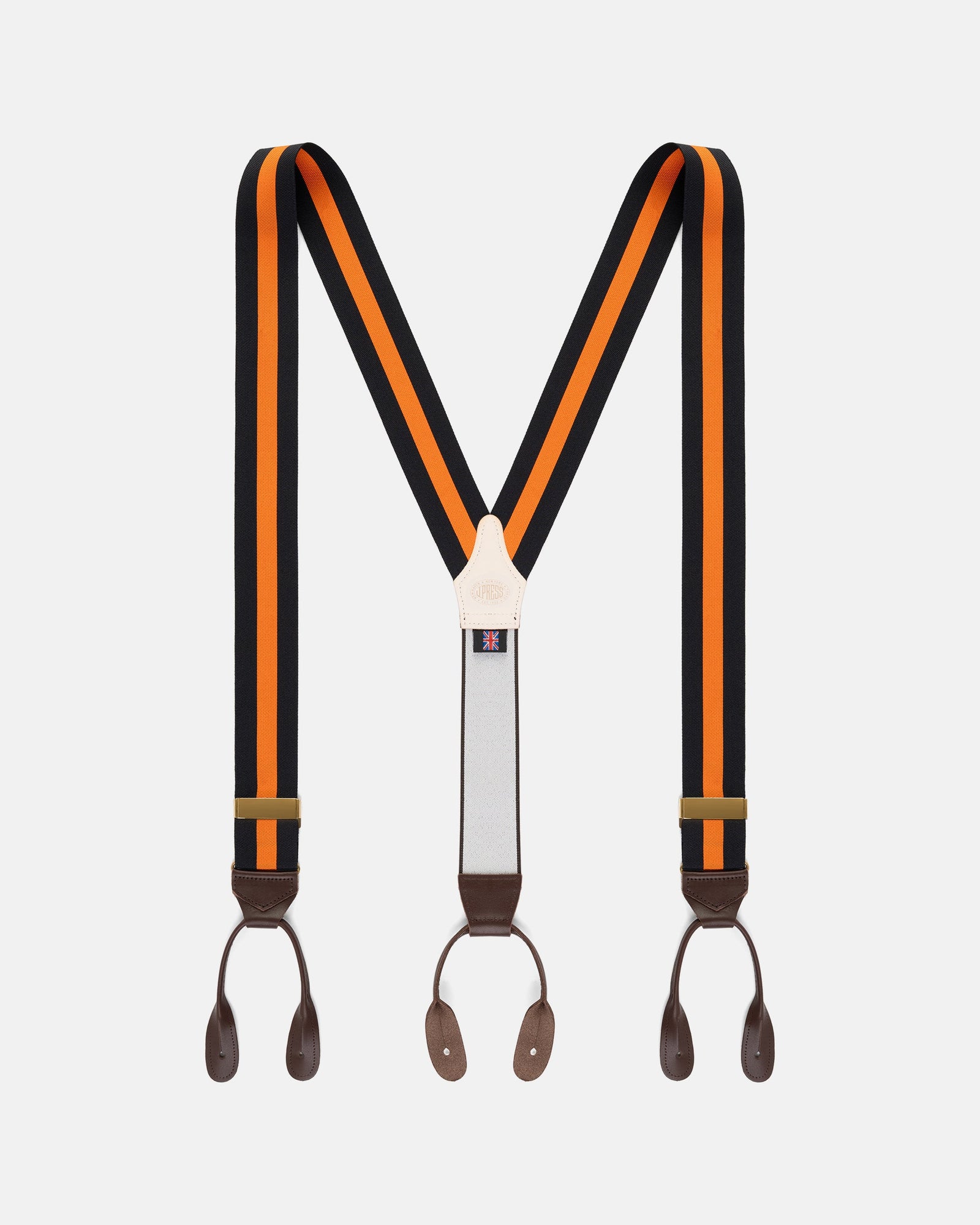 Made In England Orange Striped Barathea Braces