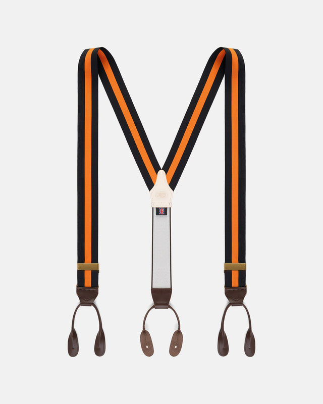 Made In England Orange Striped Barathea Braces