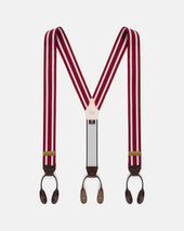 Made In England Red White Striped Barathea Braces