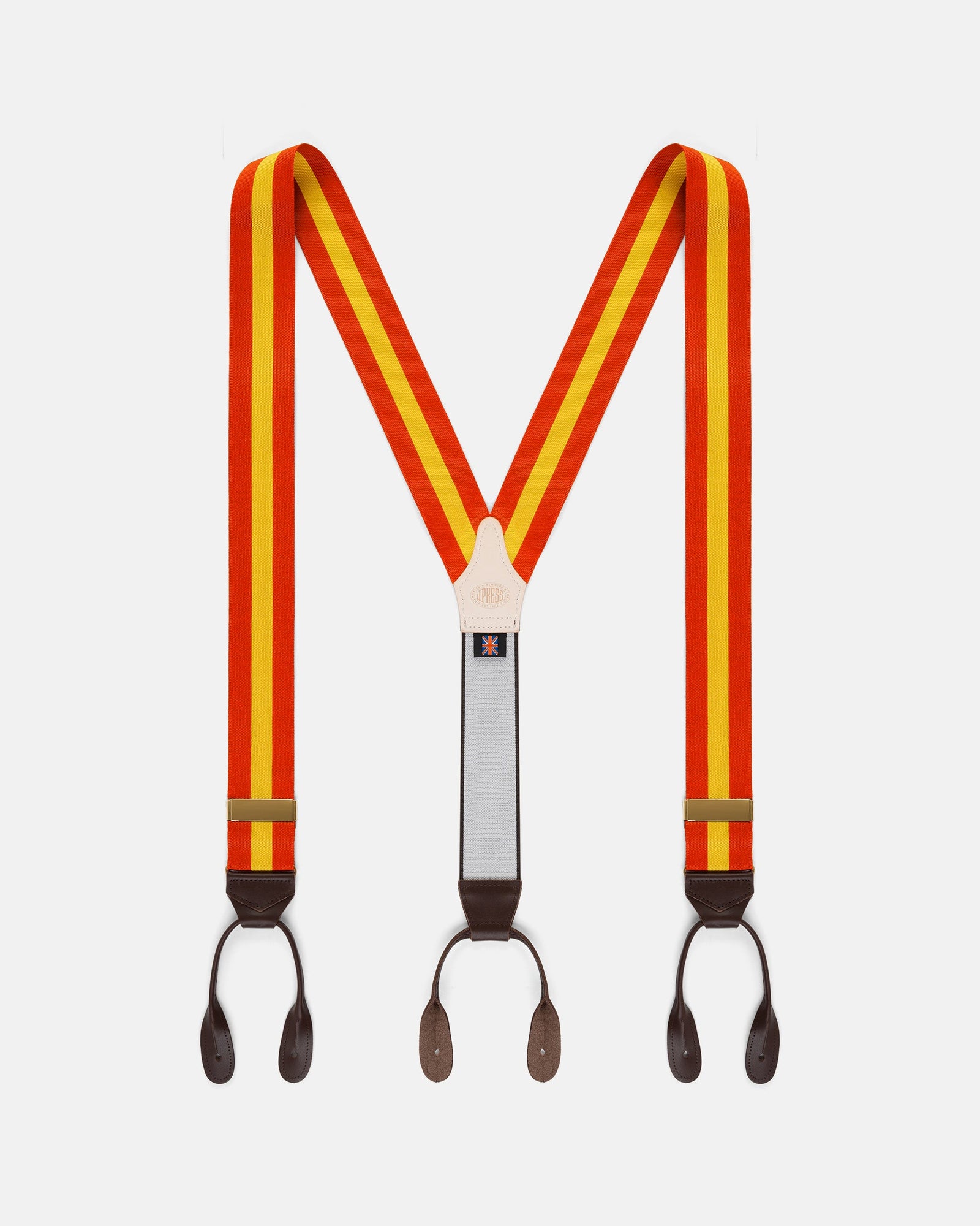 Made In England Yellow Striped Barathea Braces