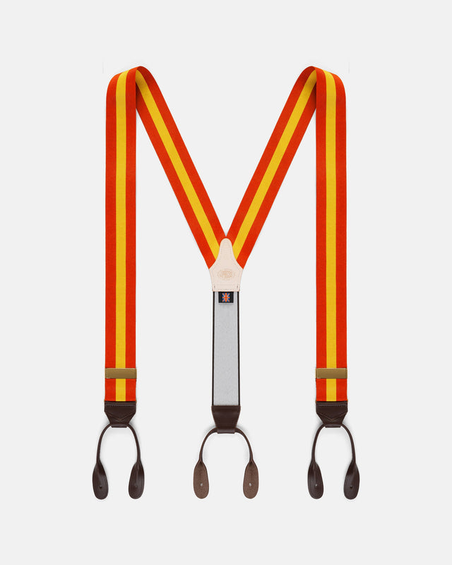 Made In England Yellow Striped Barathea Braces