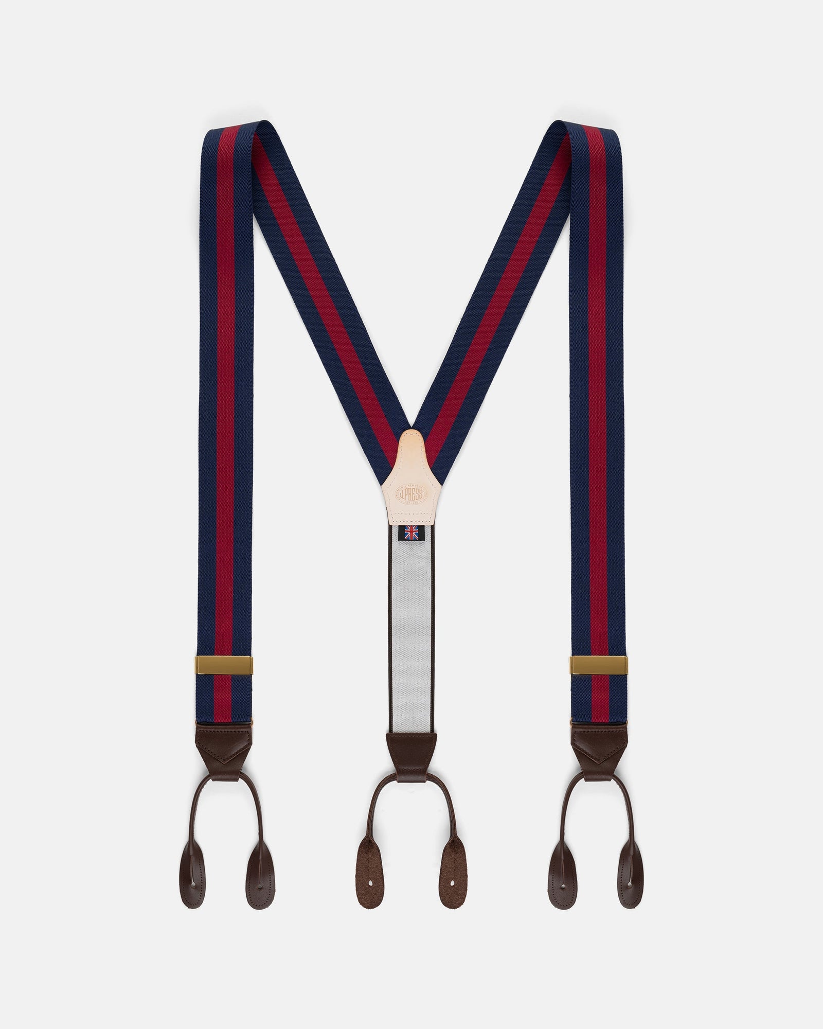 Made In England Red Striped Barathea Braces