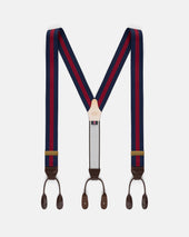 Made In England Red Striped Barathea Braces
