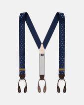 Made In England Polka Dot Jacquard Ribbon Braces