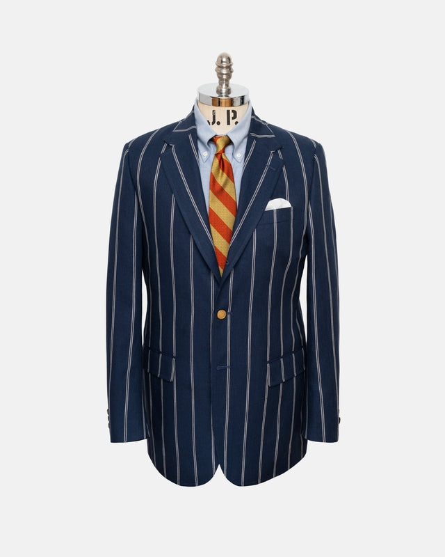 Made In Canada Double Stripe Cotton Linen Blazer