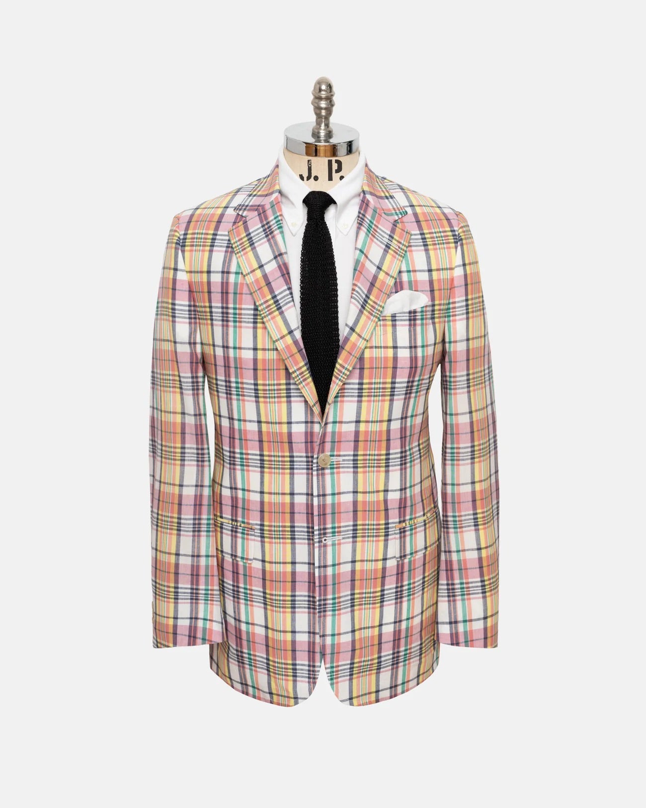 Made In Canada Peach Yellow Pastel Authentic Madras Sport Coat