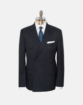 Made In Usa Fox Brothers Chalk Stripe Double Breasted Suit