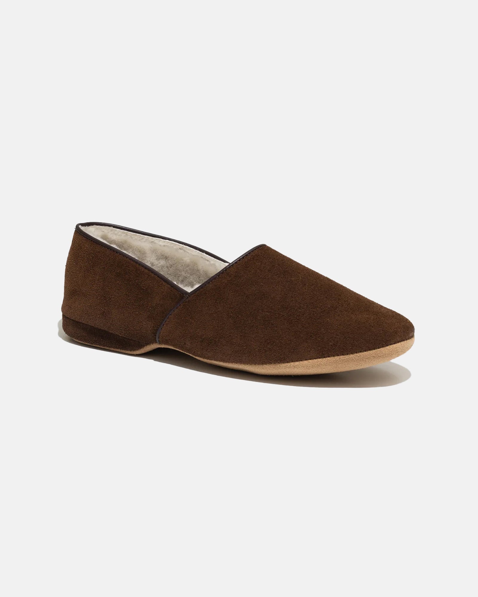 Made In England Suede Shearling Lined Slipper