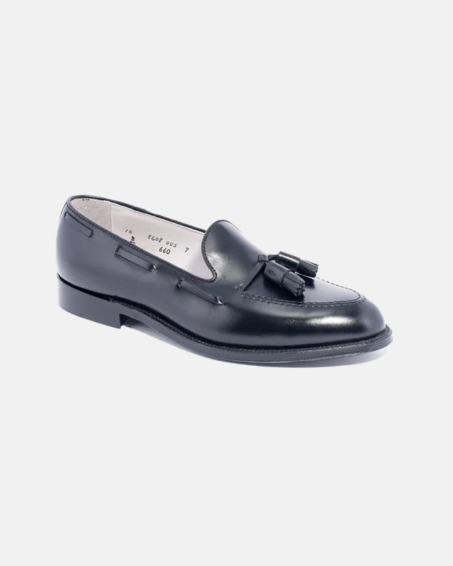 Made-in-USA Black Calfskin Tassel Loafer