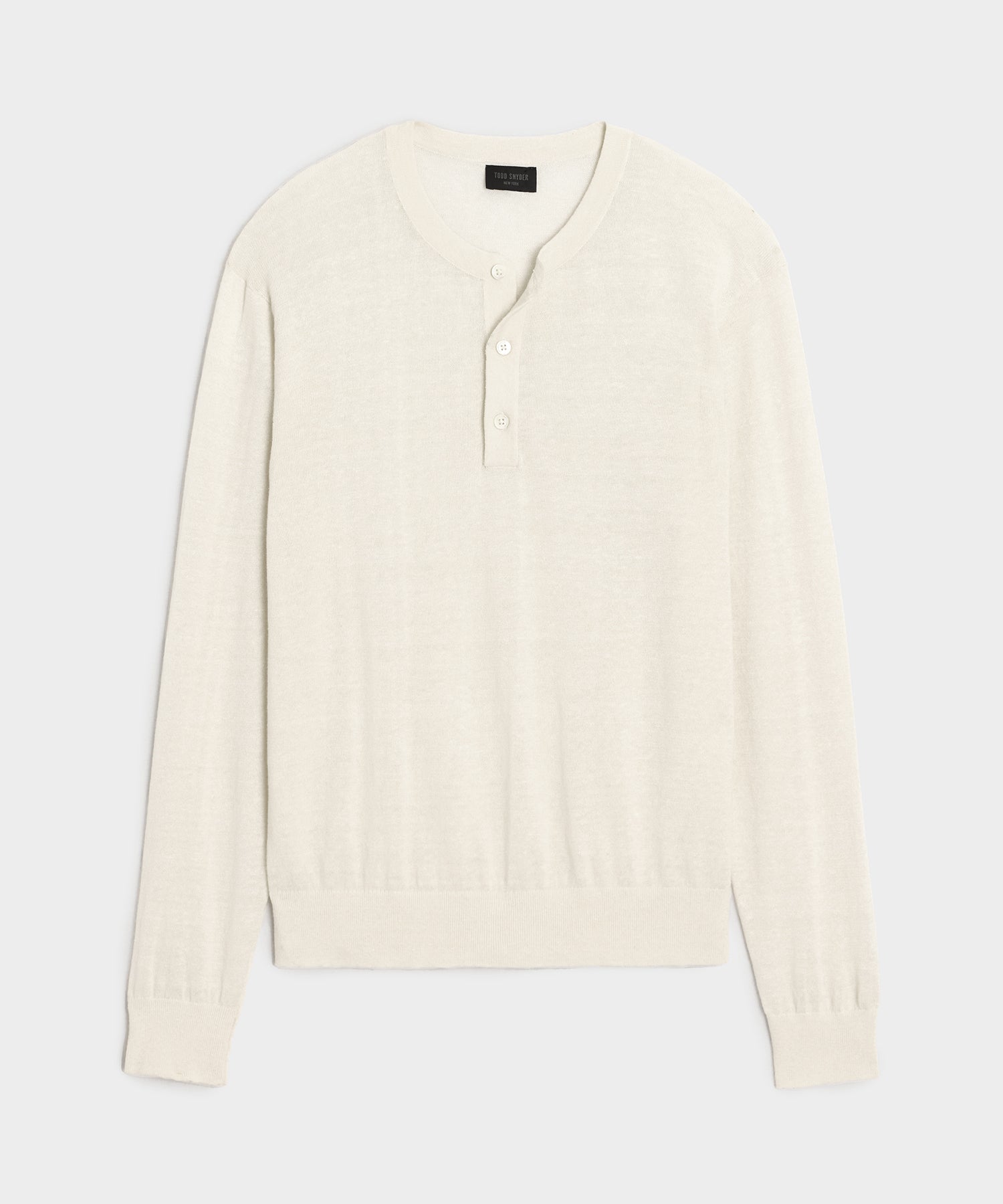 Linen-Cotton Henley Sweater