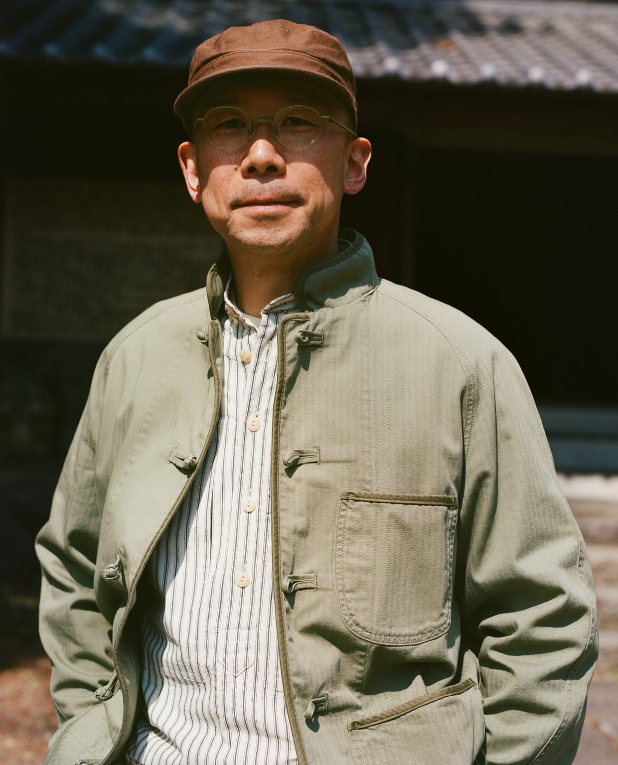 Herringbone Cotton Artist Chore Jacket