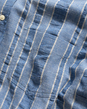 Jesper Vintage Button Down Shirt Tonal Gray Melange Handwoven Exploded Seersucker Oxford