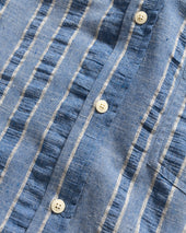 Jesper Vintage Button Down Shirt Tonal Gray Melange Handwoven Exploded Seersucker Oxford