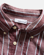 Jesper Vintage Button Down Shirt Tonal Lambrusco Gray Melange Handwoven Exploded Seersucker Oxford
