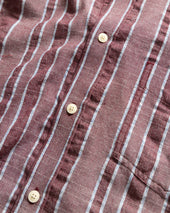 Jesper Vintage Button Down Shirt Tonal Lambrusco Gray Melange Handwoven Exploded Seersucker Oxford