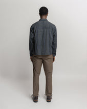 JIAN SINGLE PLEAT PANT - CHOCOLATE COTTON MICRO RIPSTOP