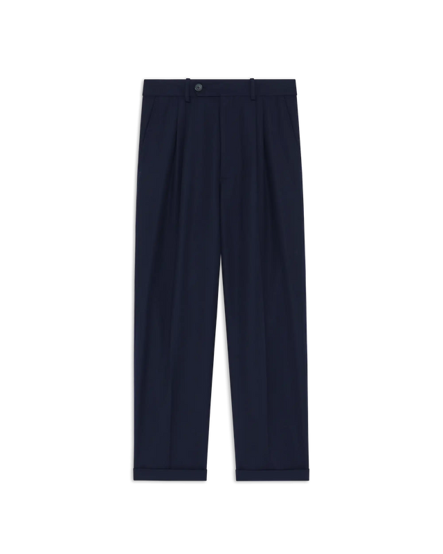 Pantalon à Plis Cropped Laine