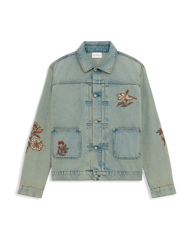 Veste Denim Dusty Brodée Fleurs