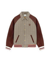 Veste Mix Cuir et Carreaux