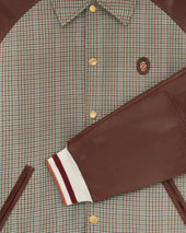 Veste Mix Cuir Et Carreaux