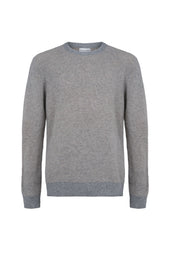 Textured Waffle Rib Grey Cashmere Jumper