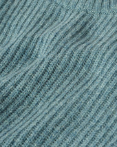 Contrast Neck Green Cashmere Jumper