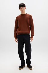 Contrast Neck Red Cashmere Jumper
