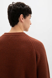 Contrast Neck Red Cashmere Jumper