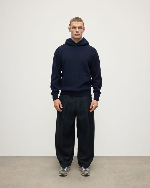 Dark Navy Cashmere Hoodie