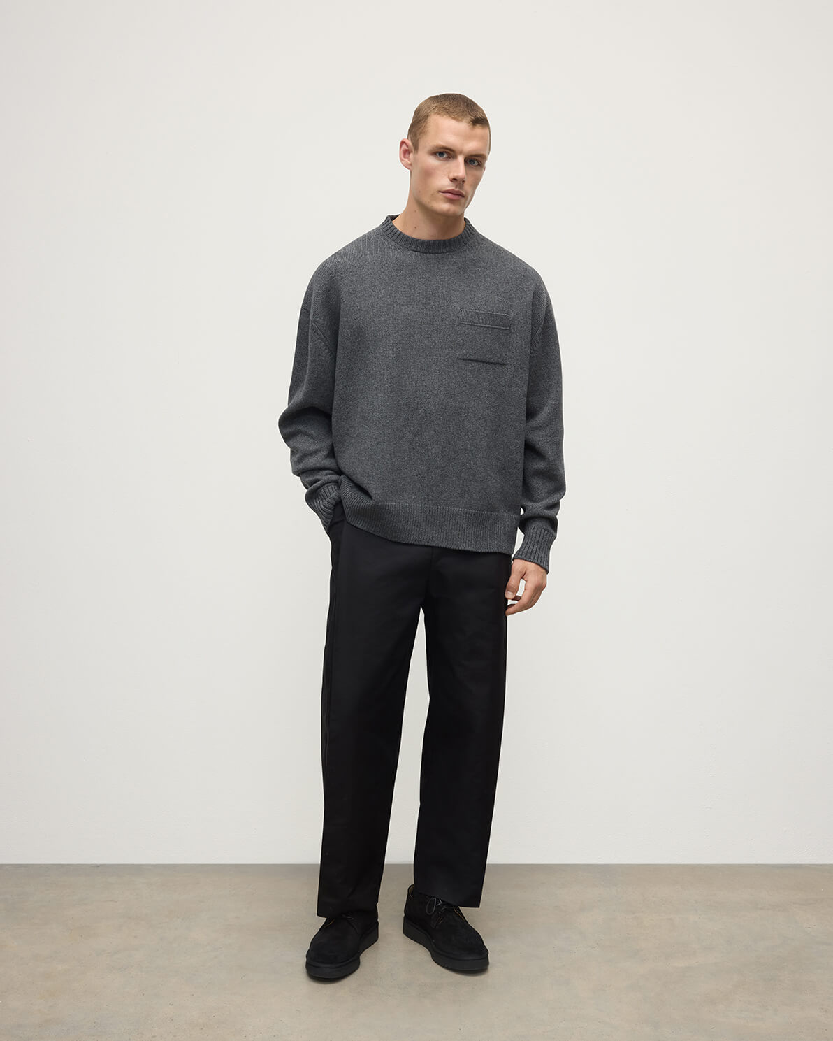 Oversized Mid Grey Cashmere Jumper