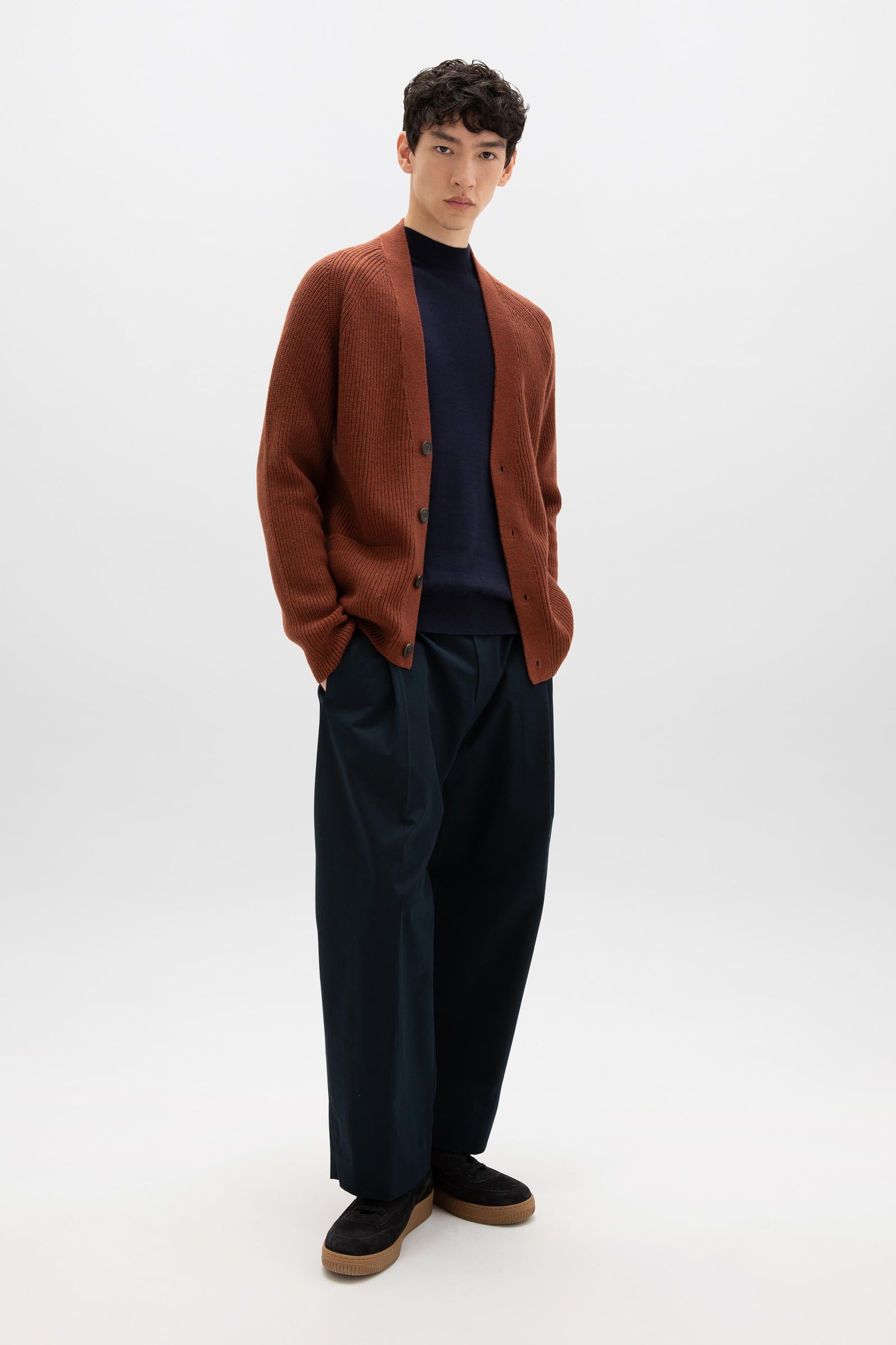 Relaxed Red Cashmere Cardigan