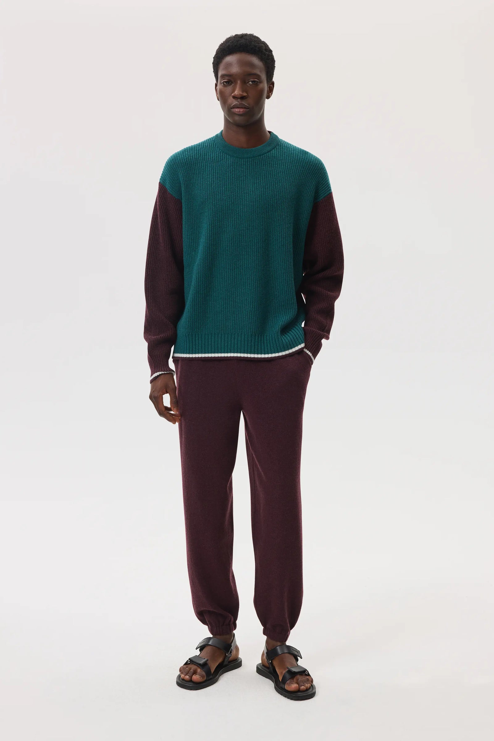Colour Block Relaxed Cashmere Jumper