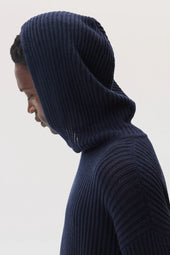 Mesh Rib Cashmere Hoodie