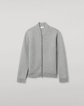 Cashmere Milano Stitch Light Grey Zip Jacket