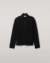 Cashmere Milano Stitch Black Zip Jacket