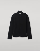 Milano Stitch Black Cashmere Baseball Jacket