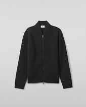 Cashmere Milano Stitch Dark Grey Zip Jacket