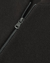 Cashmere Milano Stitch Dark Grey Zip Jacket