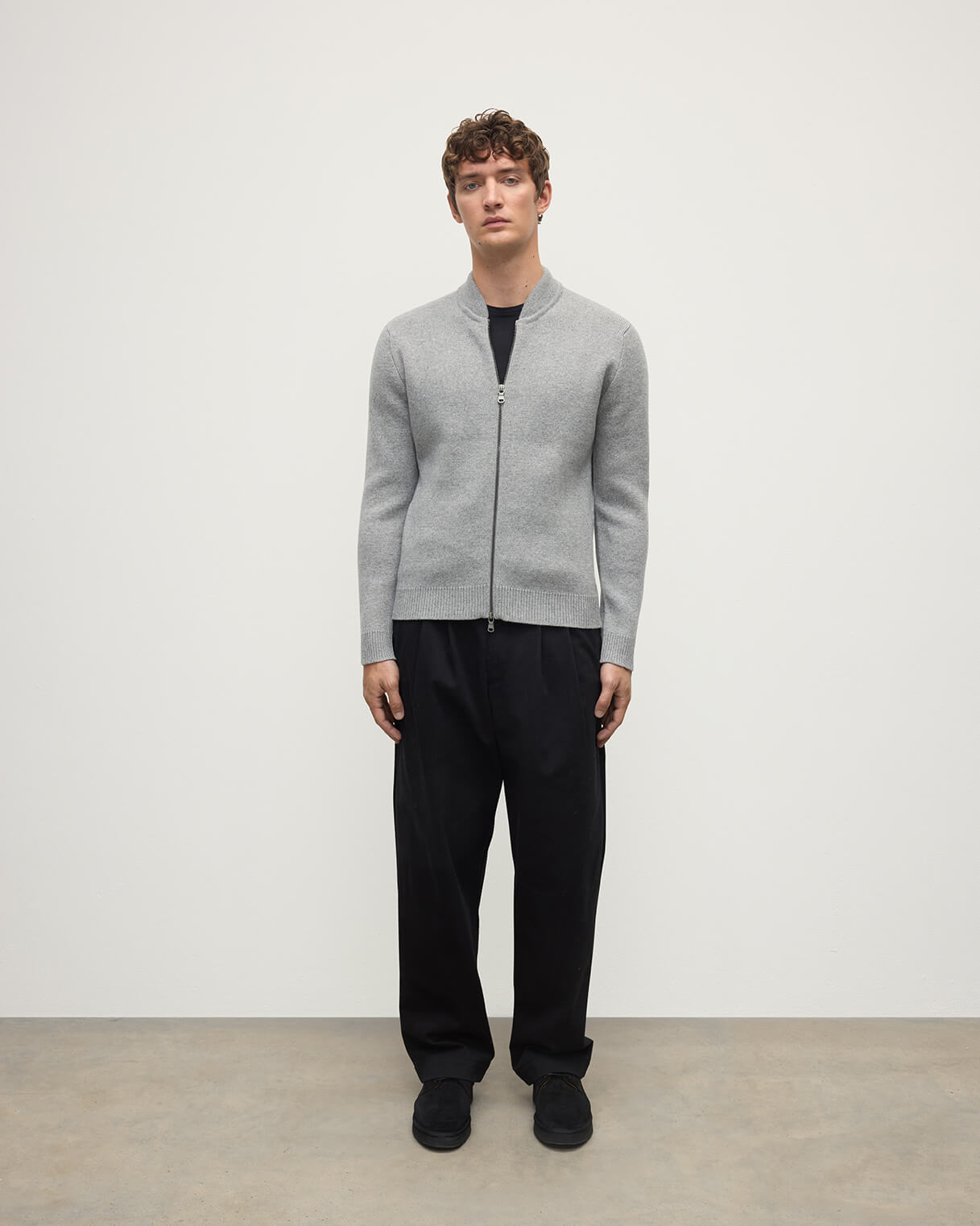 Cashmere Milano Stitch Zip Jacket