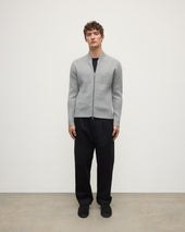 Cashmere Milano Stitch Light Grey Zip Jacket