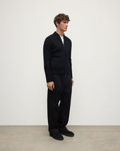 Cashmere Milano Stitch Black Zip Jacket