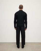 Milano Stitch Black Cashmere Baseball Jacket
