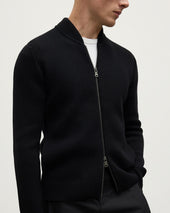 Milano Stitch Black Cashmere Baseball Jacket