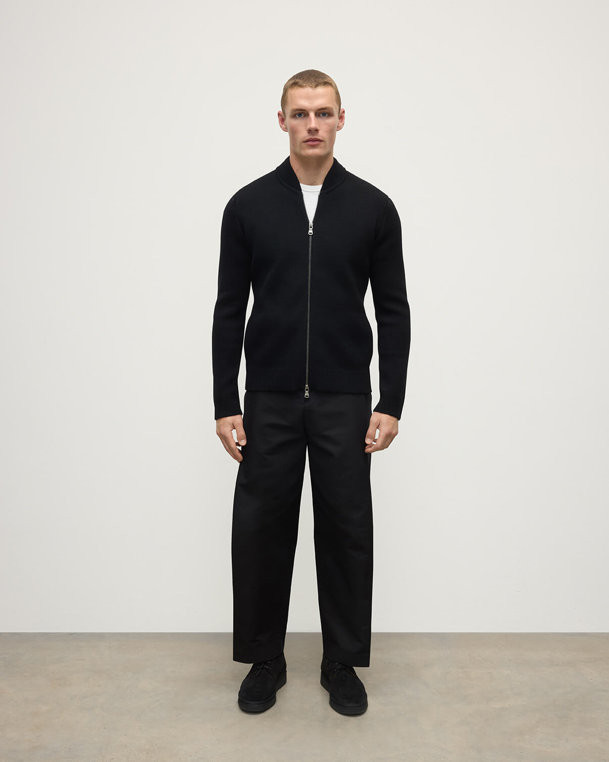 Milano Stitch Cashmere Baseball Jacket