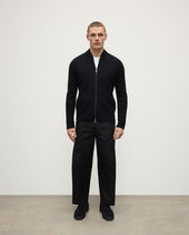 Milano Stitch Black Cashmere Baseball Jacket