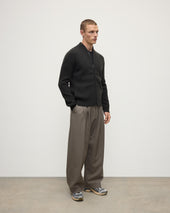 Cashmere Milano Stitch Dark Grey Zip Jacket