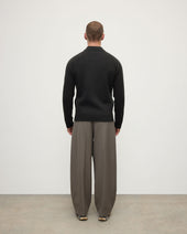 Cashmere Milano Stitch Dark Grey Zip Jacket